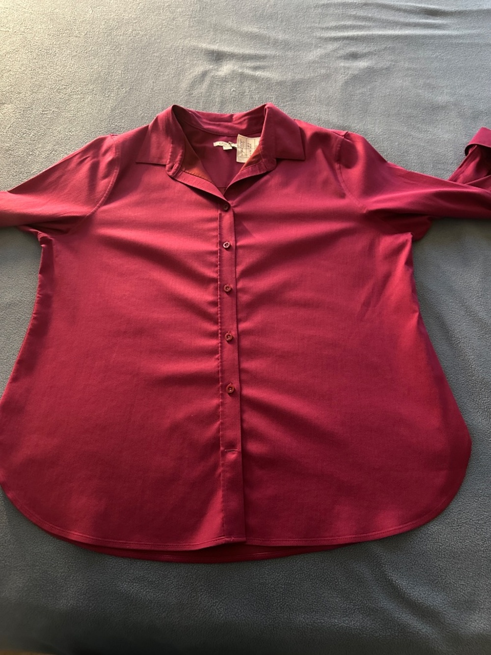 Chico's No-Iron Stretch Button-Down Fuchsia Shirt Chico’s 2 (Large / US 12) - Picture 8 of 8